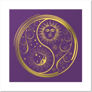 Yin Yang Sun and Moon Posters and Art